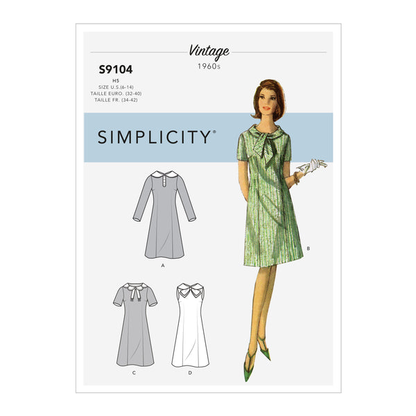 Simplicity Sewing Pattern S9104 Misses' Vintage Dresses