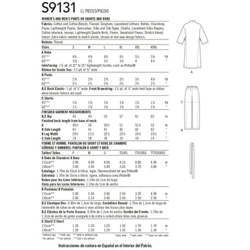 Simplicity Sewing Pattern S9131 Unisex Sleepwear - 0