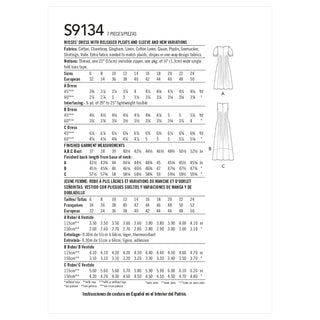 Simplicity Sewing Pattern S9134 Misses' Released Pleat Dress