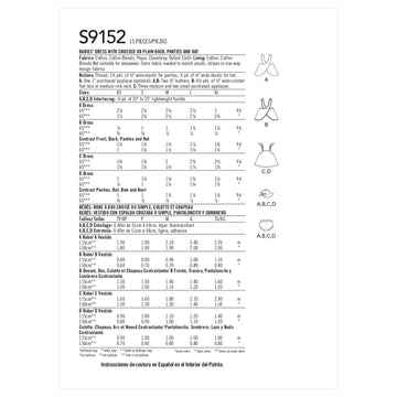 Simplicity Sewing Pattern S9152 Babies' Dress, Panties & Hat - 0