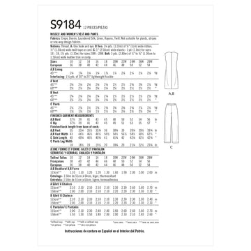 Simplicity Sewing Pattern S9184 Misses' and Women's Waistcoat and Trousers - 0