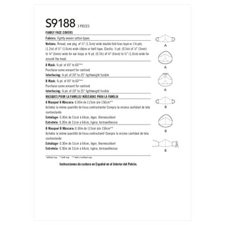 Simplicity Sewing Pattern S9188 Family Face Masks