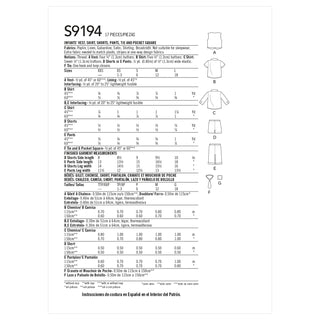 Simplicity Sewing Pattern S9194 Infants' Waistcoat, Shirt, Shorts, trousers, Tie and Pocket Square