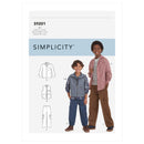 Simplicity Sewing Pattern S9201 Children's and Boys' Shirt, waistcoat and Pull-On Trousers-1
