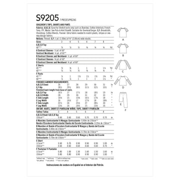 Simplicity Sewing Pattern S9205 Children's/Boys' Raglan Sleeve Tops, Shorts and Trousers - 0