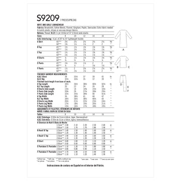 Simplicity Sewing Pattern S9209 Boys'/Girls' V-Neck Shirts, Gown, Shorts and Trousers - 0