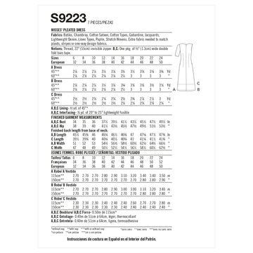 Simplicity Sewing Pattern S9223 Misses' Pleated Dress - 0