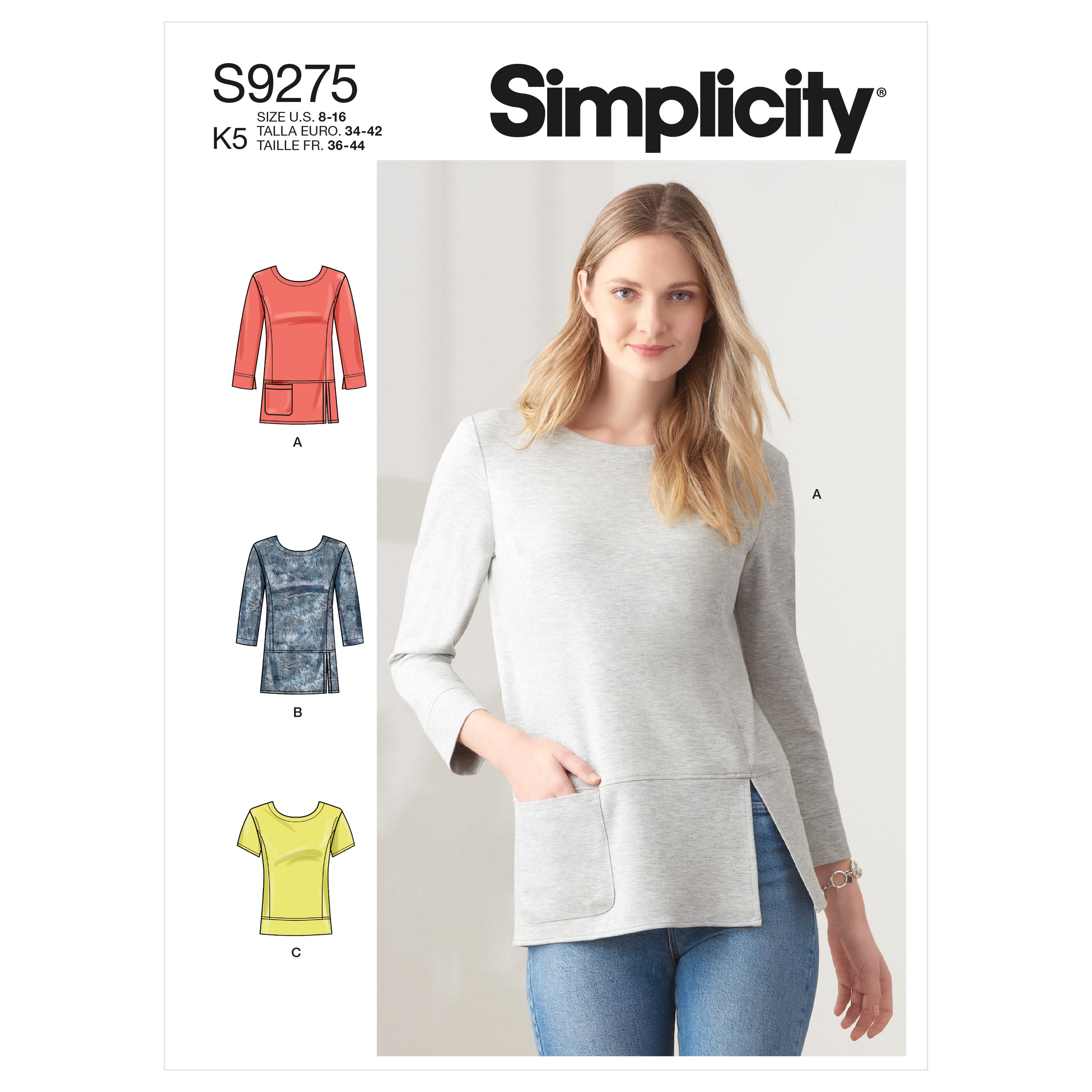 Simplicity Sewing Pattern S9275 Misses' Tops In Two Lengths