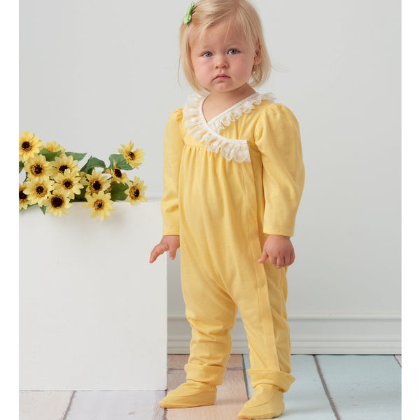 Simplicity Sewing Pattern S9283 Infants' Gown and Jumpsuit.