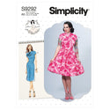 Simplicity Sewing Pattern S9292 Misses' Dresses With Mandarin Collar & Skirt Options