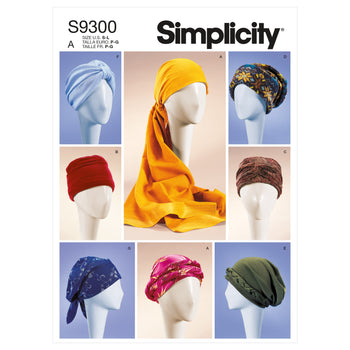 Simplicity Sewing Pattern S9300 Misses' Turbans, Headwraps & Hats - Sewing Patterns