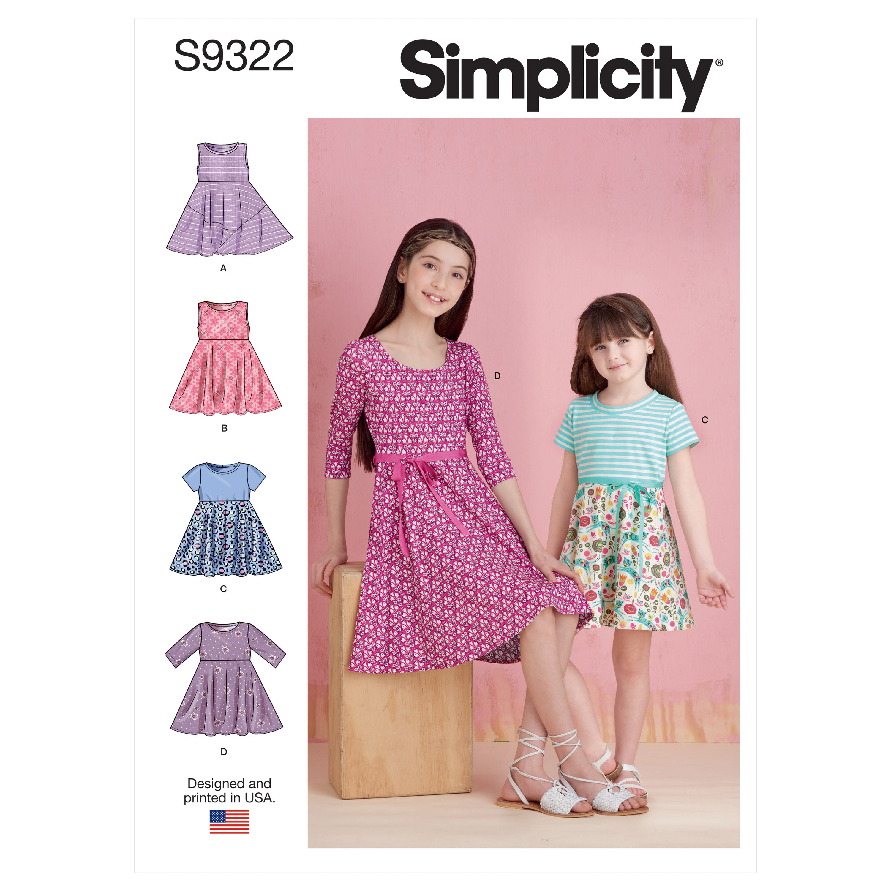 Simplicity Sewing Pattern S9322 Children's and Girls' Pull-on Dresses