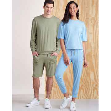 Simplicity Sewing Pattern S9337 Unisex Knits Only Tops, Trousers and Shorts - 0