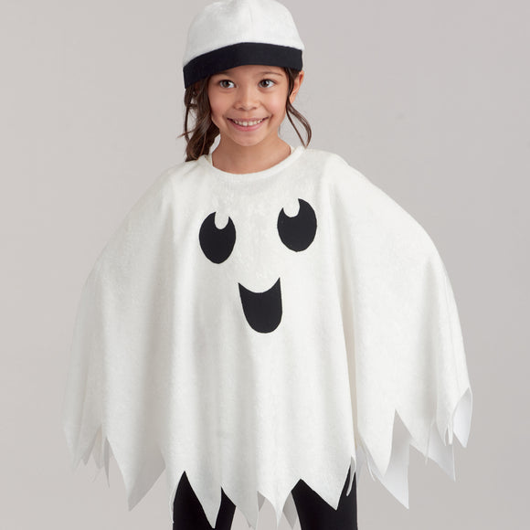 Simplicity Sewing Pattern S9351 Children's Poncho Costumes, Hats and Face Masks