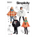 Simplicity Sewing Pattern S9351 Children's Poncho Costumes, Hats and Face Masks-1