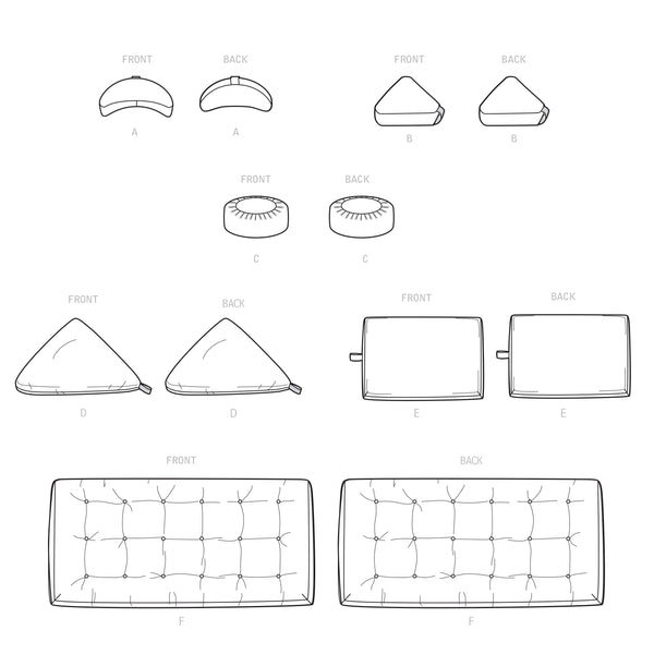 Simplicity Sewing Pattern S9364 Meditation Cushions