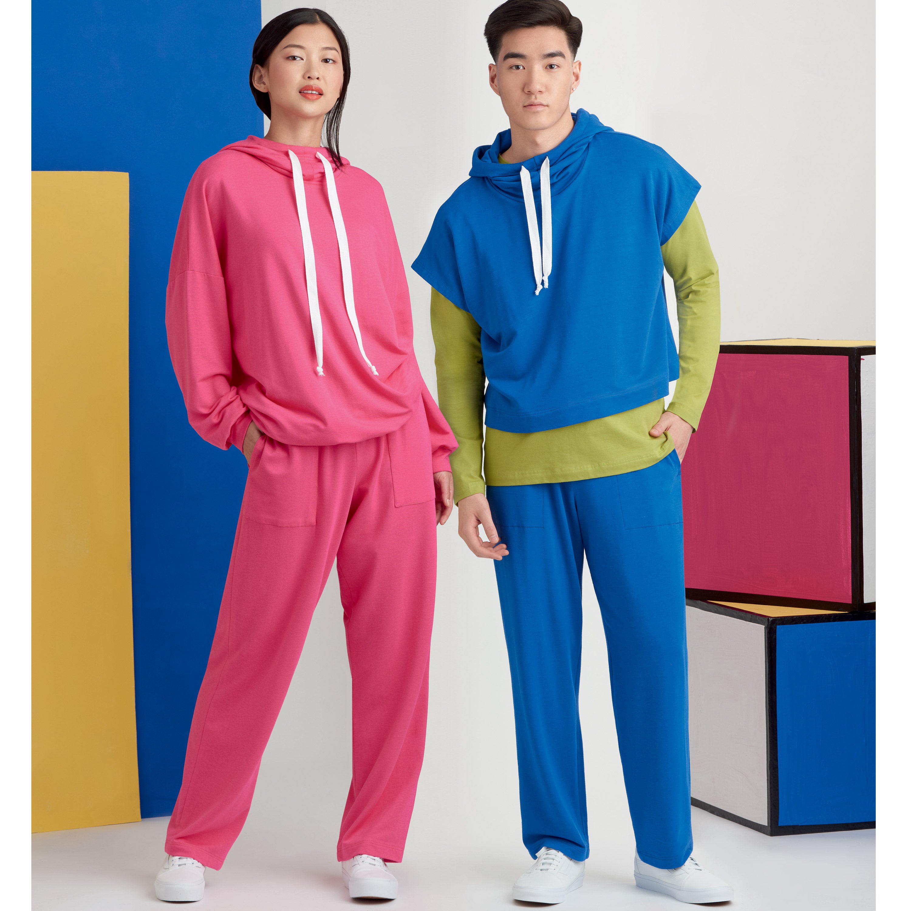 Simplicity Sewing Pattern S9379 Unisex Oversized Knit Hoodies, Trousers and Tees - 0