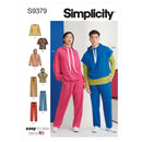 Simplicity Sewing Pattern S9379 Unisex Oversized Knit Hoodies, Trousers and Tees-1