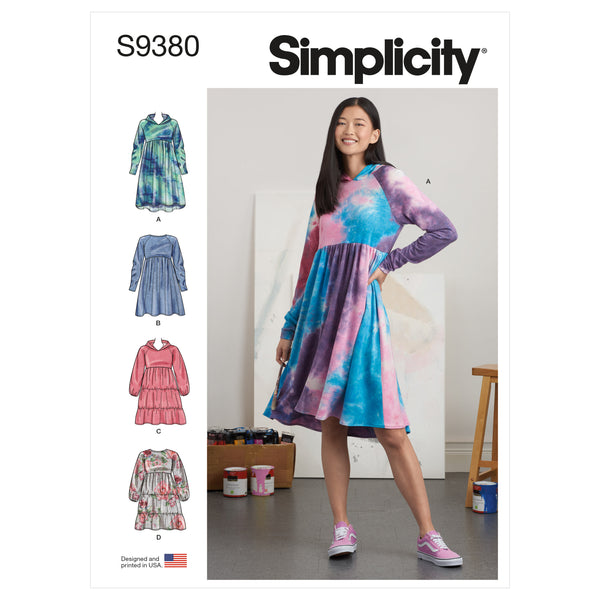 Simplicity Sewing Pattern S9380 Misses' Sweatshirt Dresses