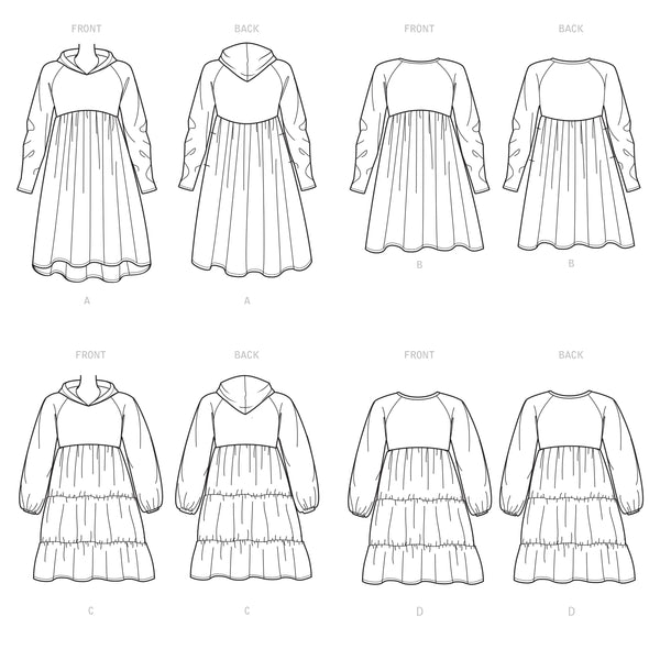 Simplicity Sewing Pattern S9380 Misses' Sweatshirt Dresses