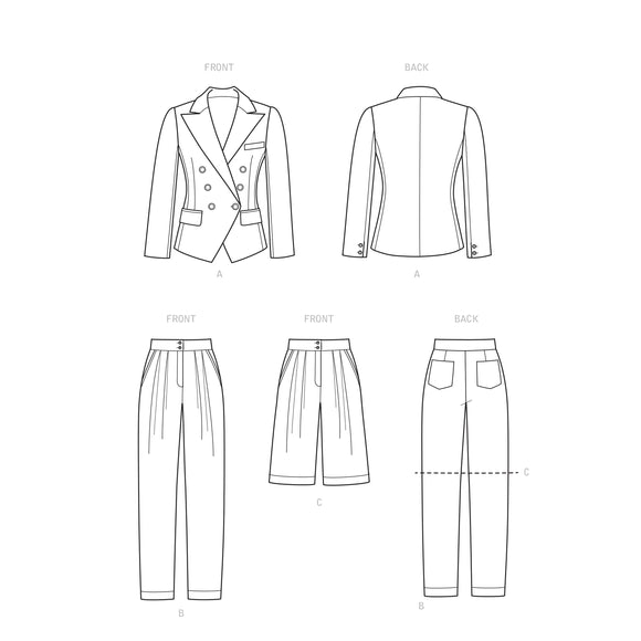 Simplicity Sewing Pattern S9381 Misses' and Women's Lined Jacket, Trousers and Shorts