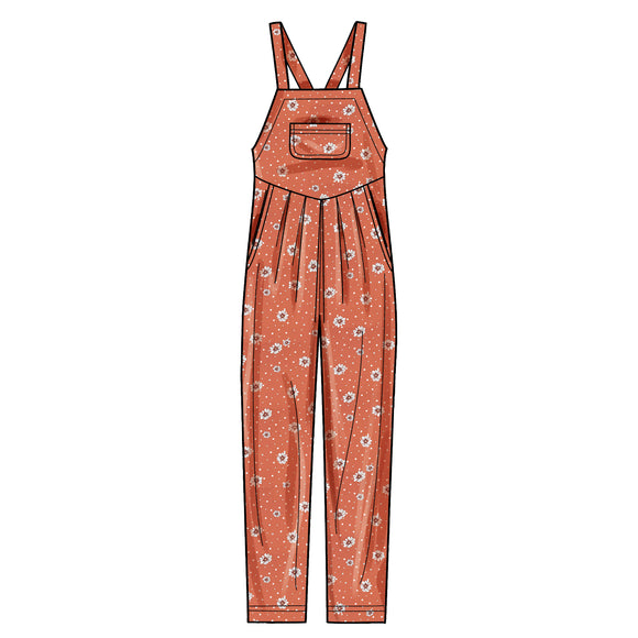 Simplicity Sewing Pattern S9382 Misses' Overall with Shaped Raised Waist and Back Ties