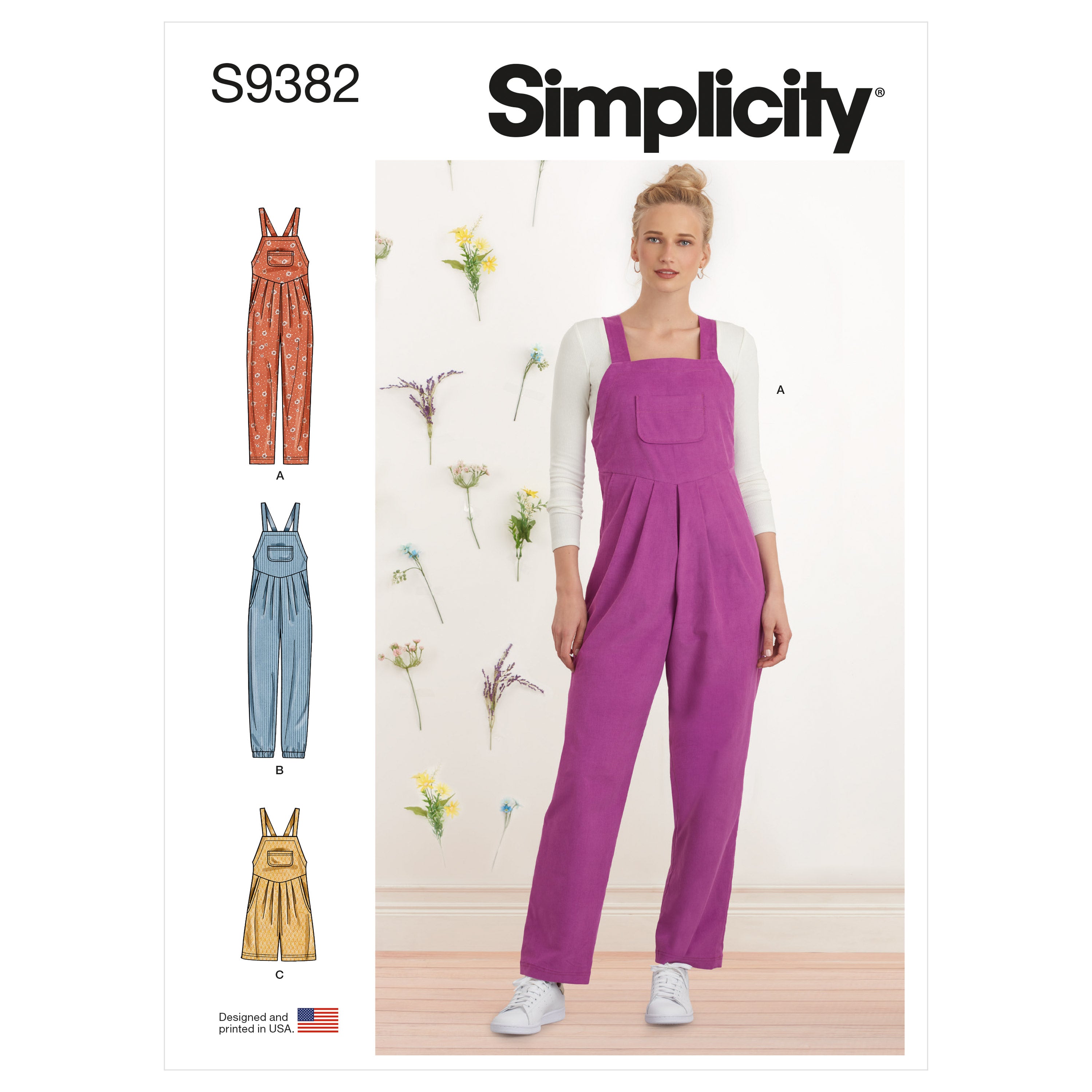 Simplicity Sewing Pattern S9382 Misses' Overall with Shaped Raised Waist and Back Ties