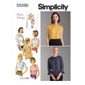 Simplicity Sewing Pattern S9386 Misses' Set of Blouses