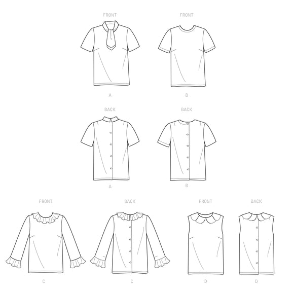 Simplicity Sewing Pattern S9386 Misses' Set of Blouses