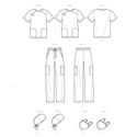 Simplicity Sewing Pattern S9387 Unisex Knit Scrub Tops, Trousers, Cap and Mask