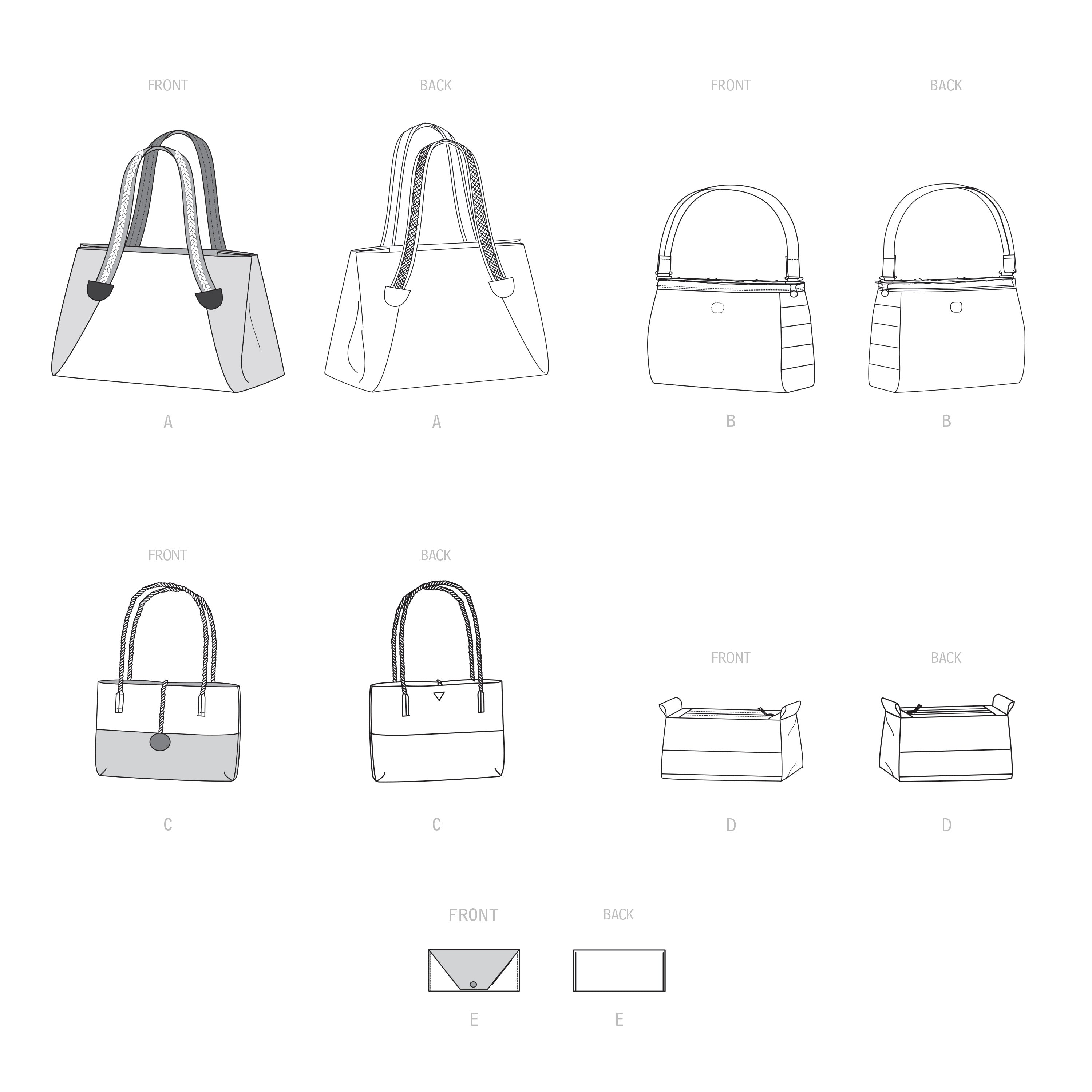 Simplicity Sewing Pattern S9398 Assorted Tote Bag, Bag and Clutch