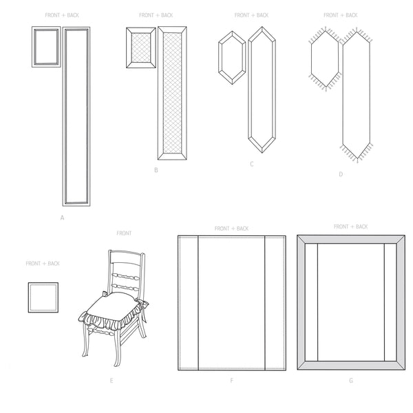 Simplicity Sewing Pattern S9401 Tabletop Accessories and Chair Pad