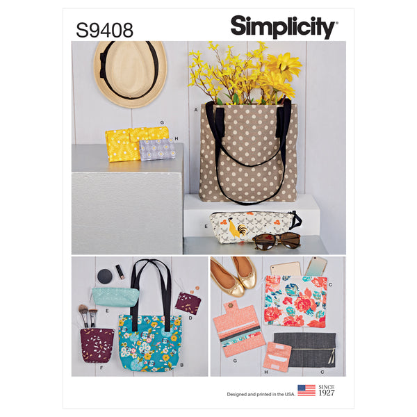 Simplicity Sewing Pattern S9408 Bags and Small Accessories