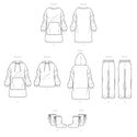 Simplicity Sewing Pattern S9456 Unisex Oversized Hoodies, Bottoms and Booties