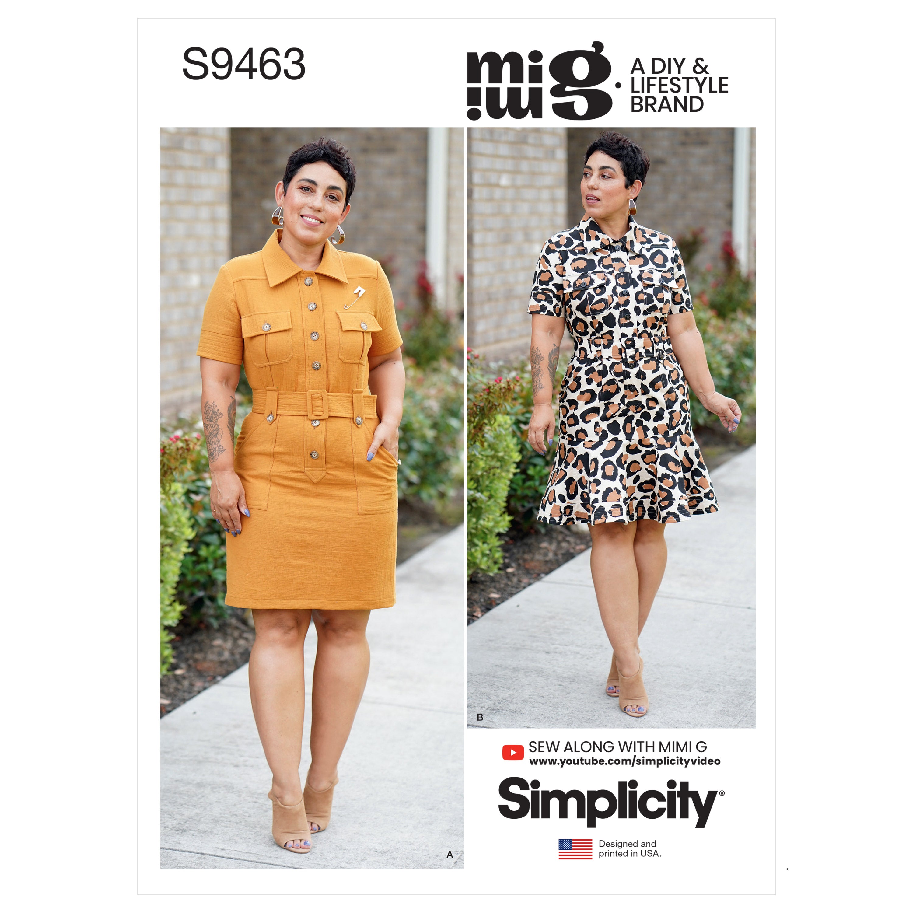 Simplicity Sewing Pattern S9463 Misses' Mimi G Shirt Dress with Belt