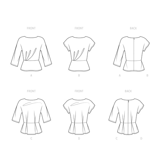 Simplicity Sewing Pattern S9470 Misses' Peplum Tops