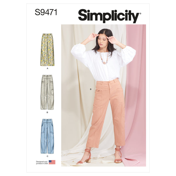 Simplicity Sewing Pattern S9471 Misses' Cropped Trousers