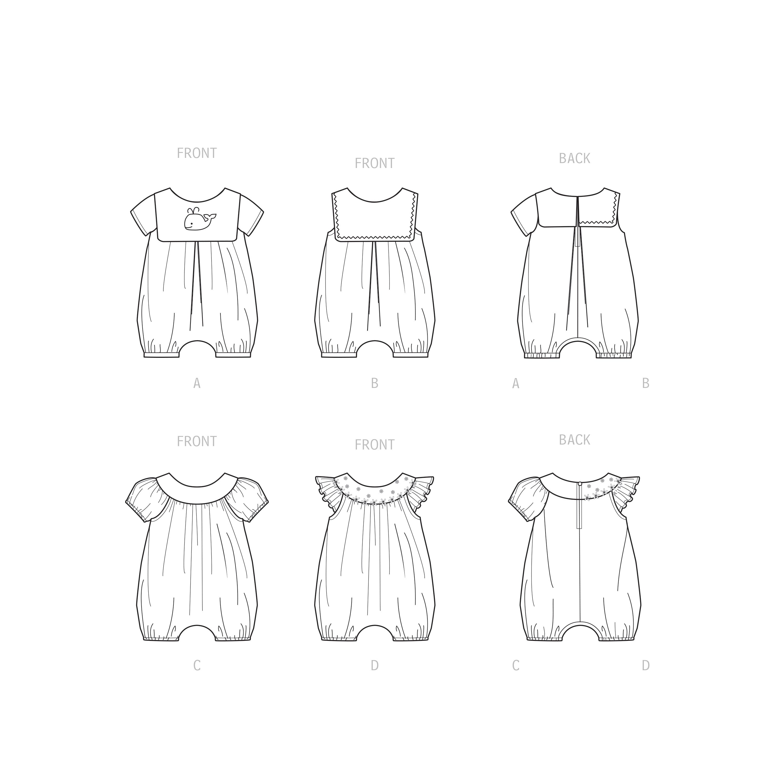 Simplicity Sewing Pattern S9484 BABIES' ROMPERS