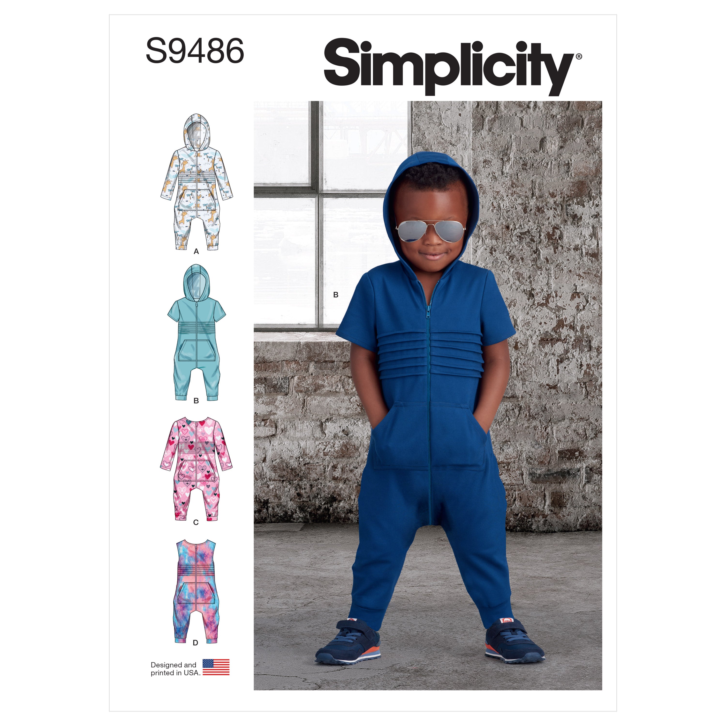 Simplicity Sewing Pattern S9486 TODDLERS' KNIT JUMPSUIT