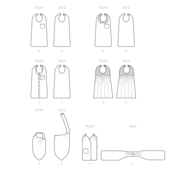 Simplicity Sewing Pattern S9489 ADULT BIBS