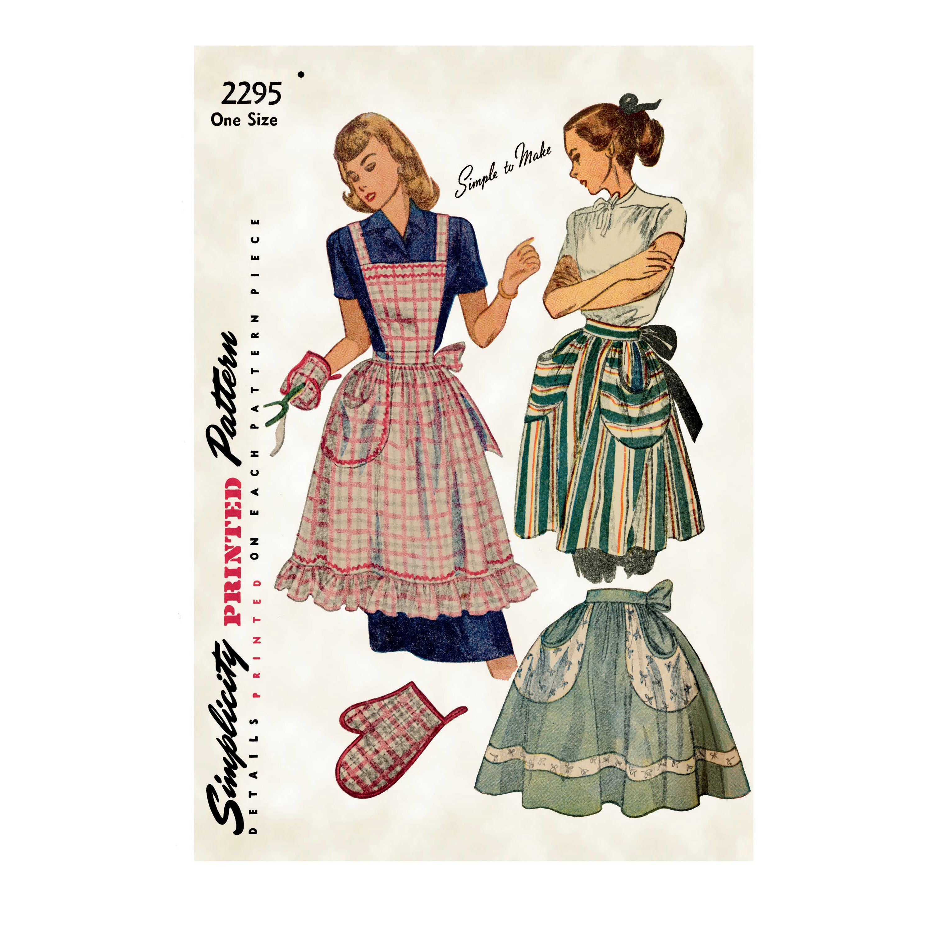 Simplicity Sewing Pattern S9496 MISSES' VINTAGE APRON