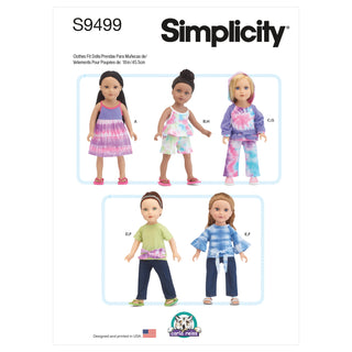 Simplicity Sewing Pattern S9499 18" DOLL CLOTHES