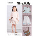 Simplicity Sewing Pattern S9504 CHILDREN'S JACKET, SKIRT, CROPPED PANTS AND PURSE-1
