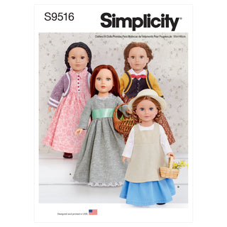 Simplicity Sewing Pattern S9516 18" DOLL CLOTHES