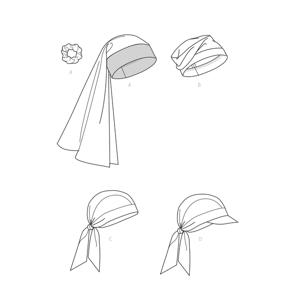 Simplicity Sewing Pattern S9519 HEAD WRAPS AND HATS