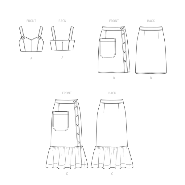 Simplicity Sewing Pattern S9552 MISSES' TOP AND SKIRTS