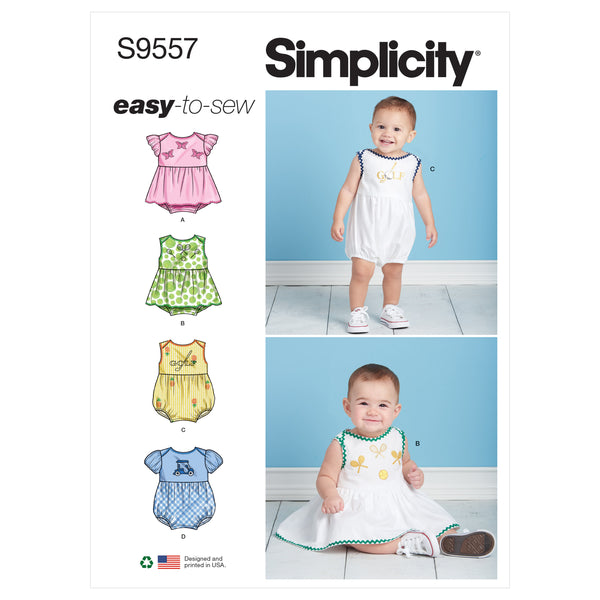 Simplicity Sewing Pattern S9557 BABIES' ROMPER