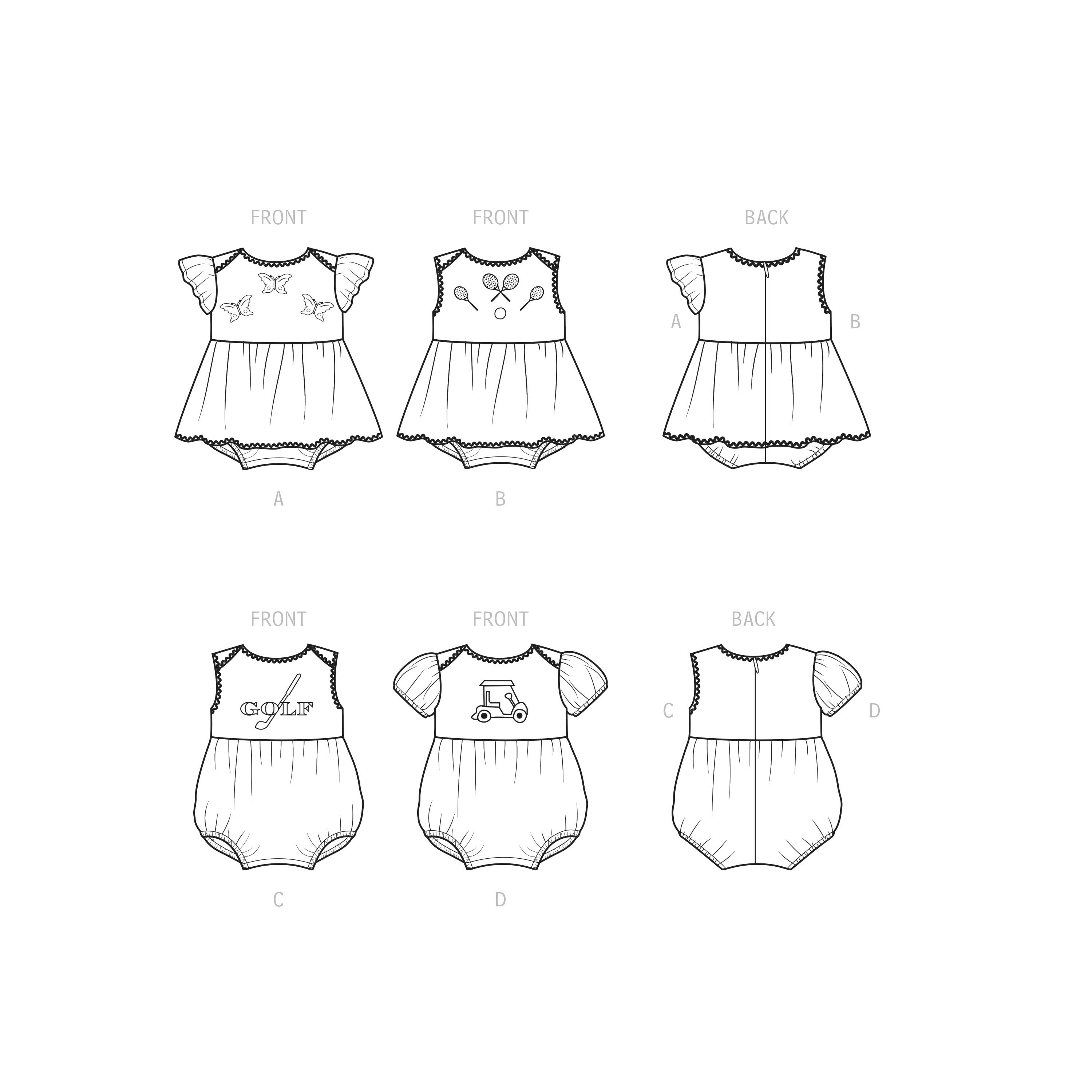 Simplicity Sewing Pattern S9557 BABIES' ROMPER