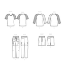 Simplicity Sewing Pattern S9561 BOYS' KNIT TOP AND WOVEN PANTS AND SHORTS-6