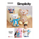 Simplicity Sewing Pattern S9569 LEARN TO SEW PLUSH MEMORY BEARS-1